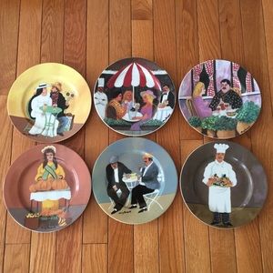 6 GUY BUFFET Luncheon Salad Canapé Plates Dessert